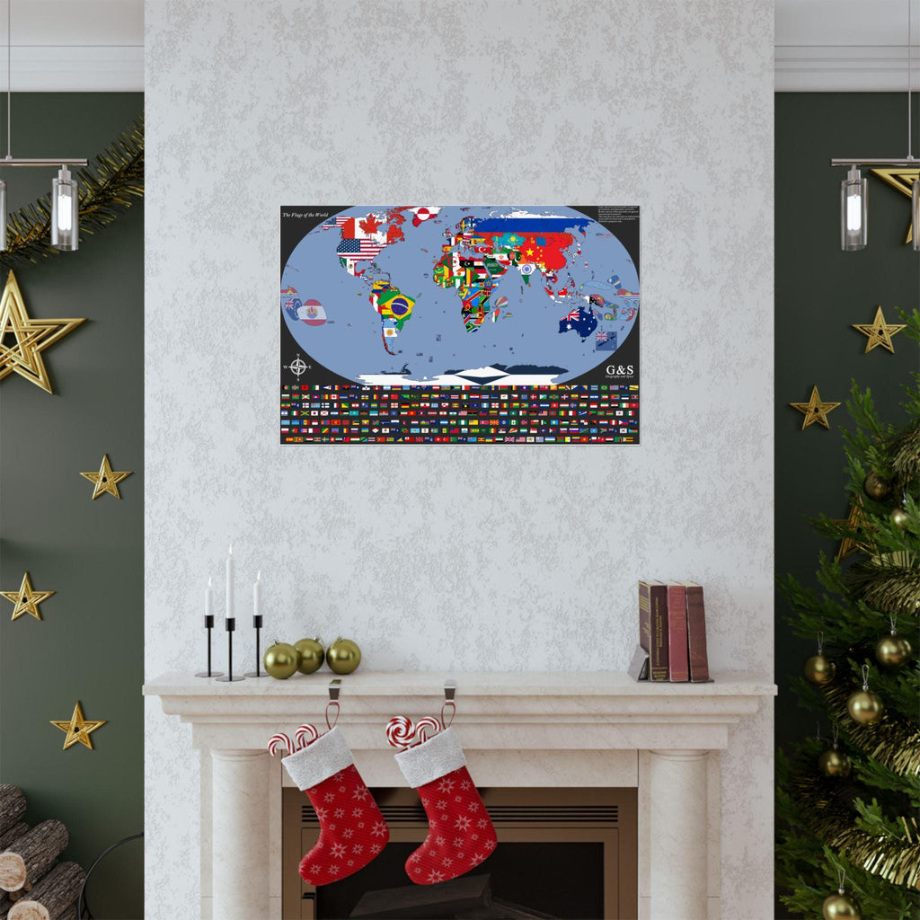 World Flag-Map Poster