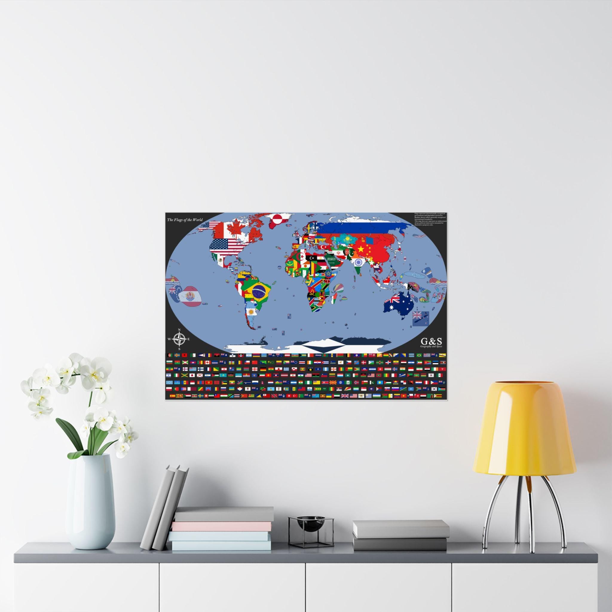 World Flag-Map Poster