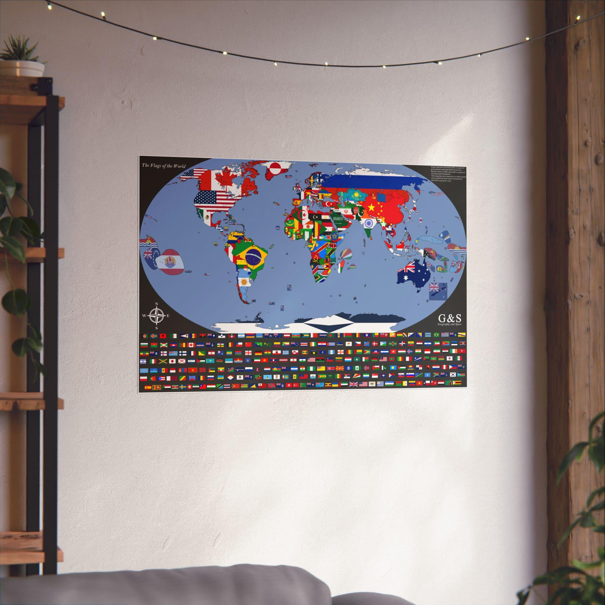 World Flag-Map Poster