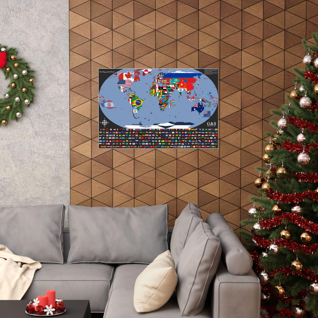 World Flag-Map Poster